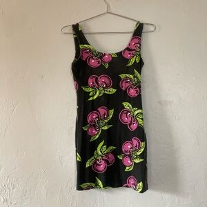 Vintage Punk Label Betsey Johnson Cherry Print Mini Dress Small
